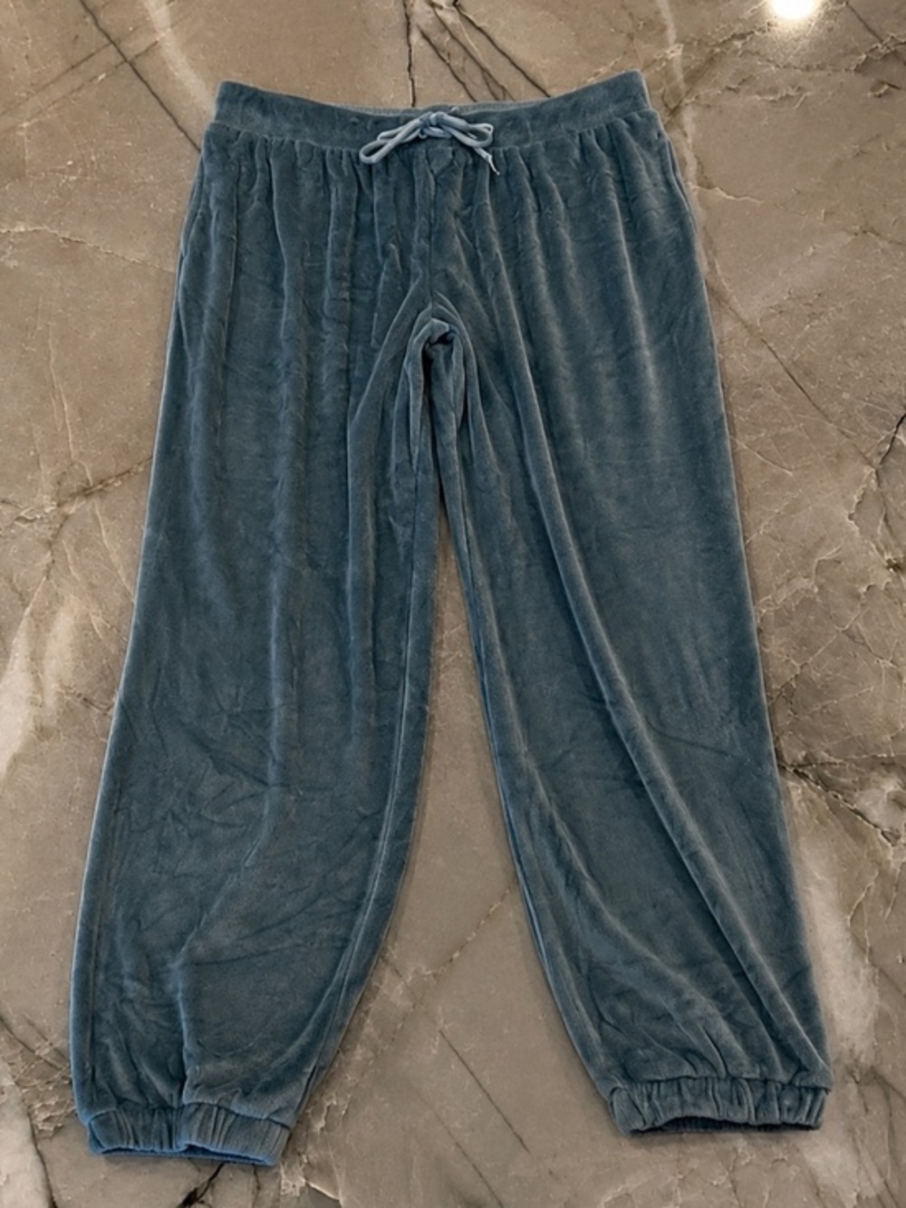 Honeydew Velour Lounge Pants Soft Cozy Blue Joggers Relaxed Fit Loungewear